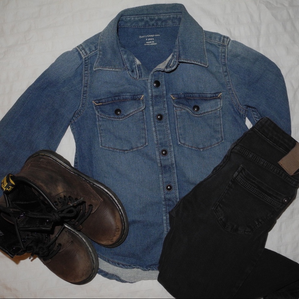 Long sleeve jean button down
